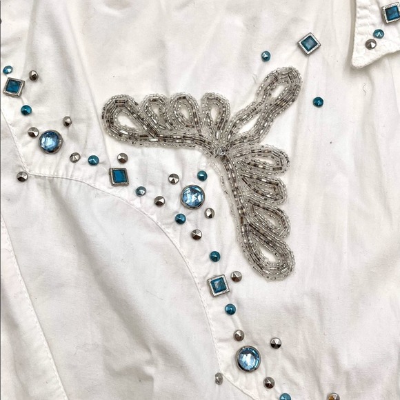 Vintage Freego Western white Shirt NWT size SMALL - Picture 5 of 11